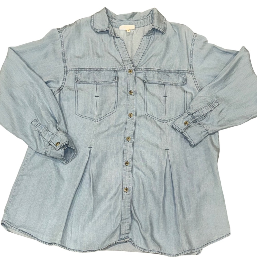 Hester & Orchard‎ Tencel Chambray Button-Up Shirt – Size Medium